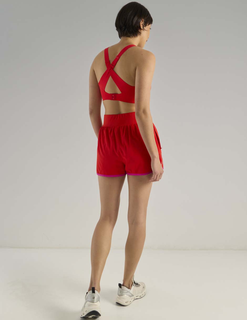 Short con malla con bolsillos X10 para correr mujer