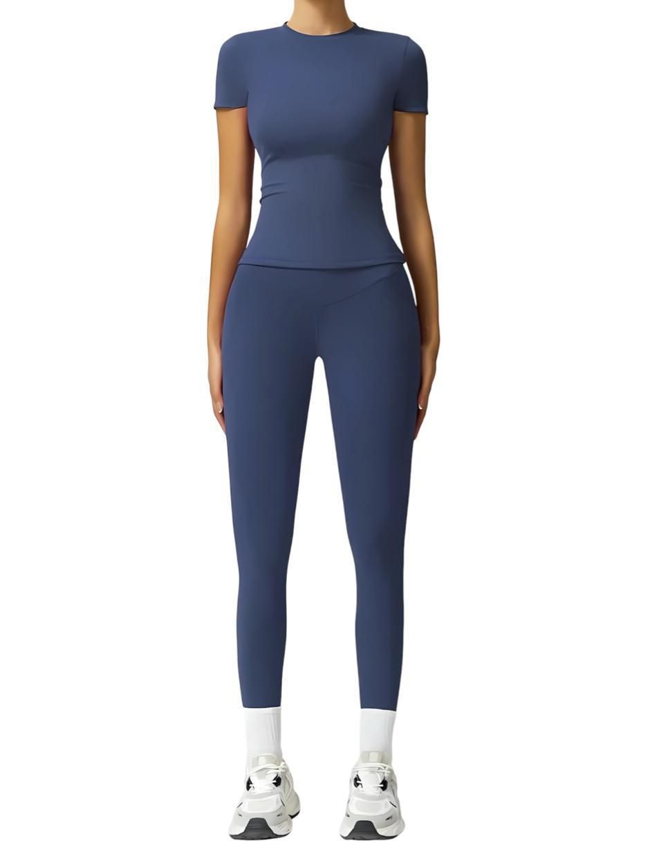 Conjunto deportivo ajustado con elástico para mujer 3