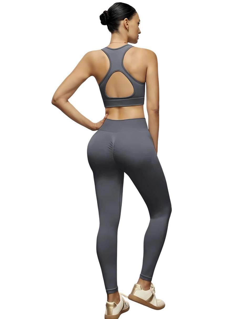 Conjunto deportivo ajustado con elástico para mujer 3