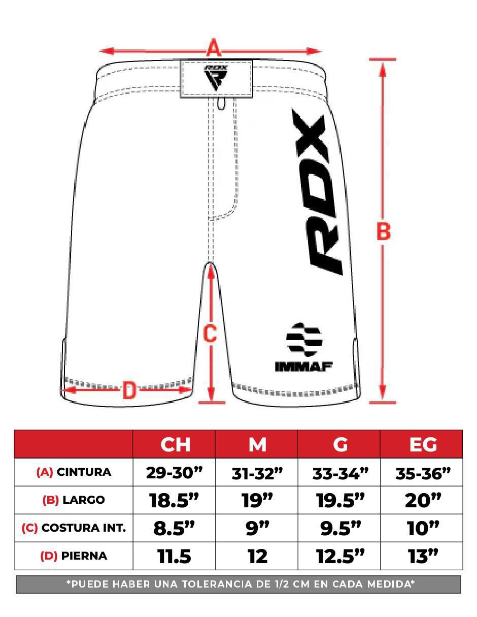 "set short/short" sin diseño rdx immaf "para" arte marcial unisex