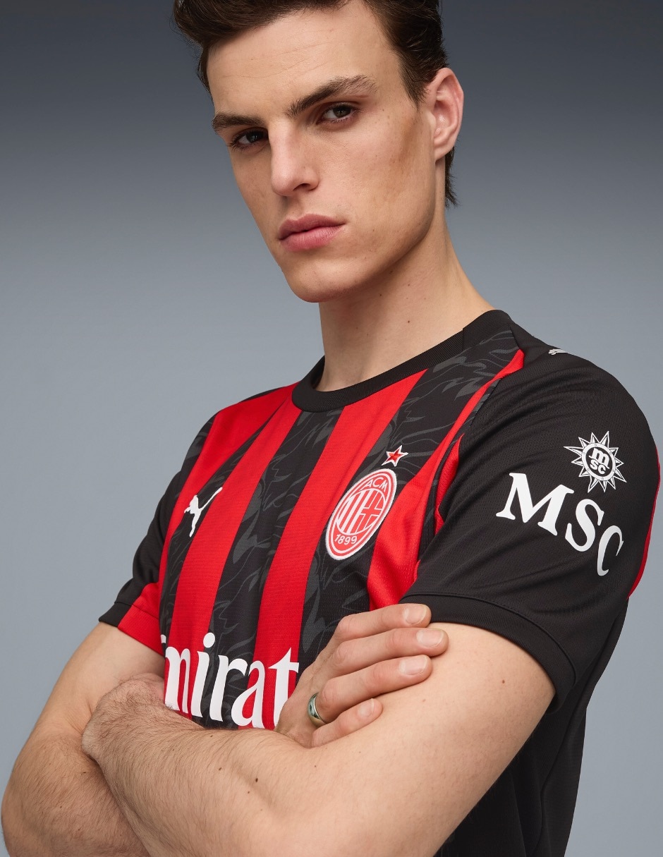 Jersey de AC Milan local manga corta para hombre 3