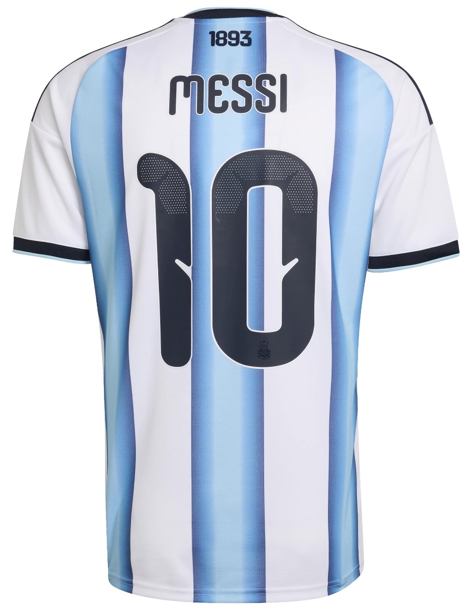 Jersey de Selección de fútbol de Argentina local de Lionel Messi manga corta  jugador para hombre 2