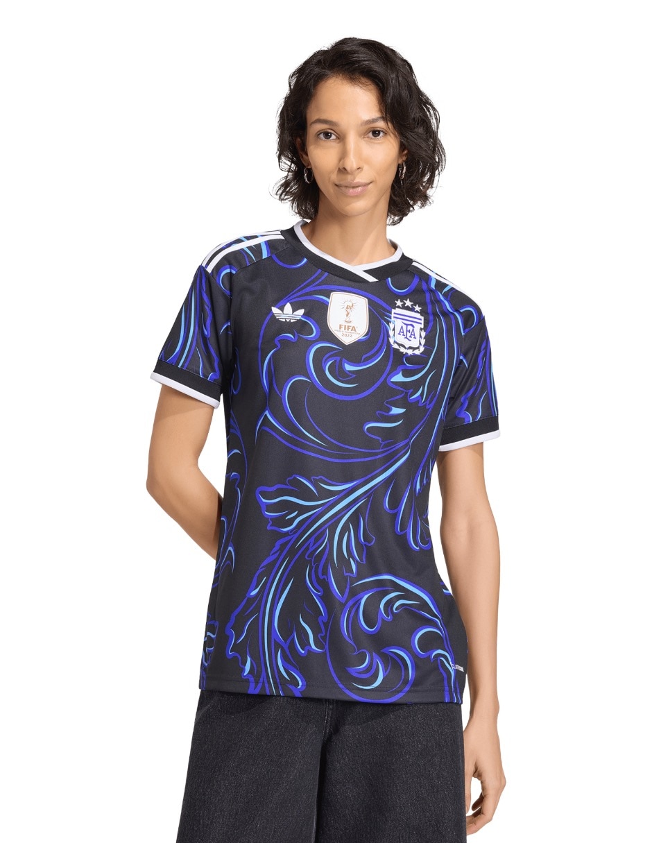 Jersey de Selección de fútbol de Argentina visitante fan para mujer Jersey de Selección de fútbol de Argentina visitante fan para mujer