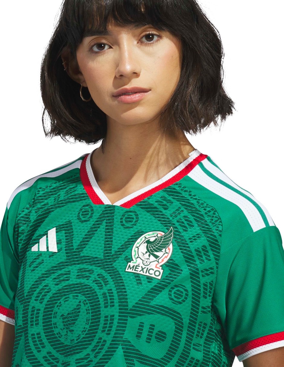"jersey de" selección nacional de méxico visitante authentic "manga" corta "para" mujer 6