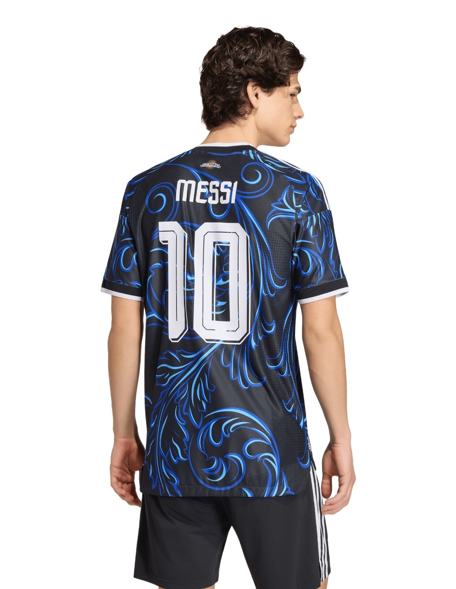 Jersey de Selección de Fútbol de Argentina visitante de Lionel Messi jugador para hombre 3