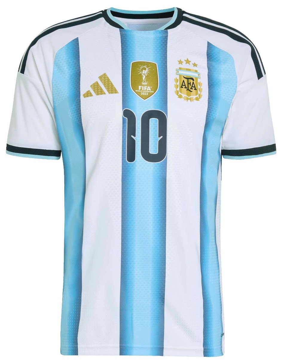 Jersey de Selección de fútbol de Argentina visitante authentic de Lionel Messi manga corta  jugador para hombre 2
