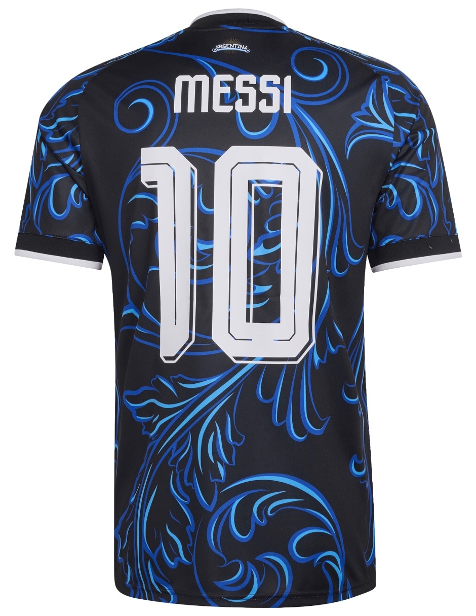 Jersey Selección de fútbol de Argentina visitante de Lionel Messi manga corta jugador para hombre 3