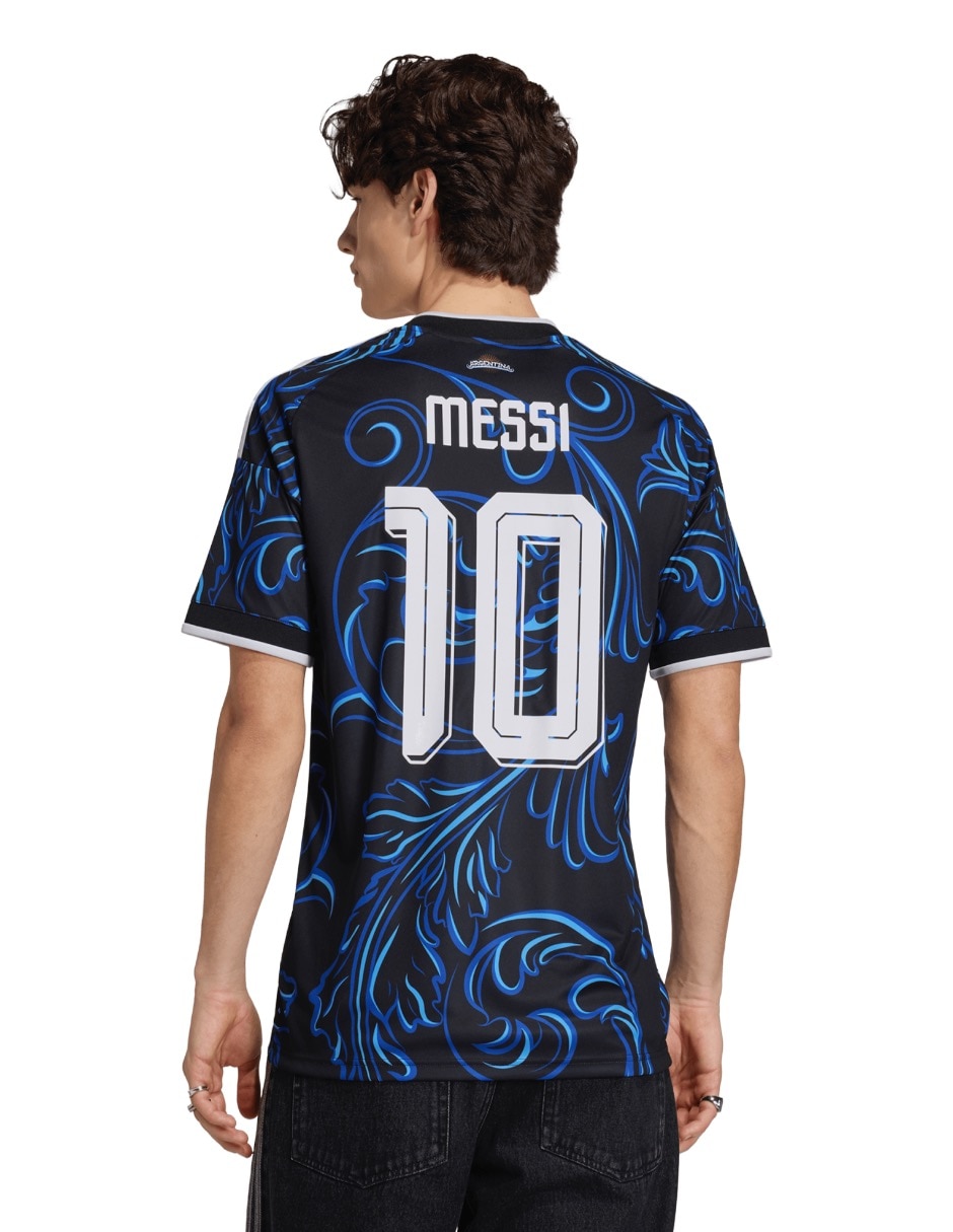 Jersey Selección de fútbol de Argentina visitante de Lionel Messi manga corta jugador para hombre 4