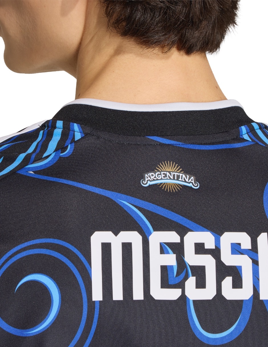 Jersey Selección de fútbol de Argentina visitante de Lionel Messi manga corta jugador para hombre 7
