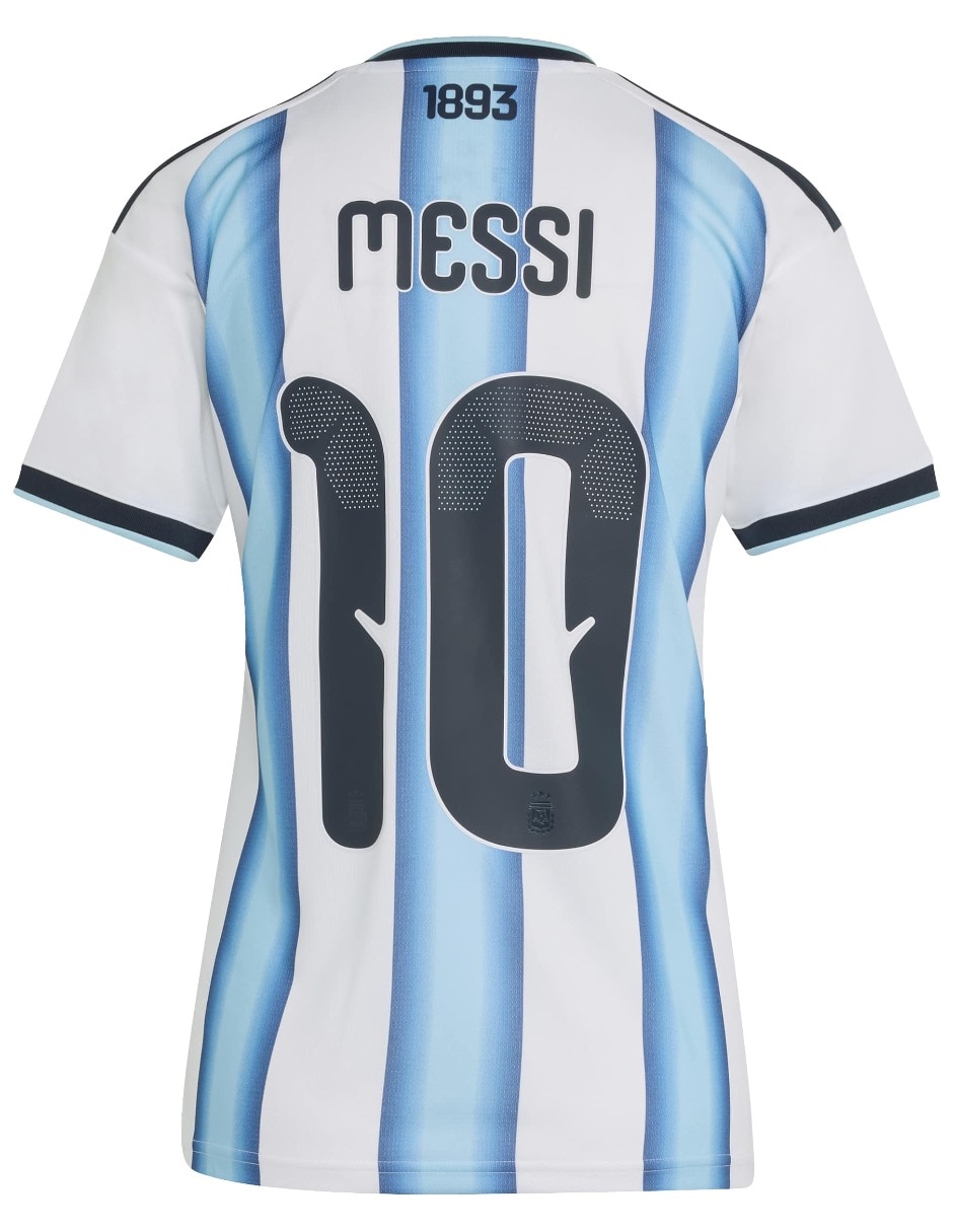 Jersey de Selección de fútbol de Argentina local de Lionel Messi manga corta  jugador para mujer 2