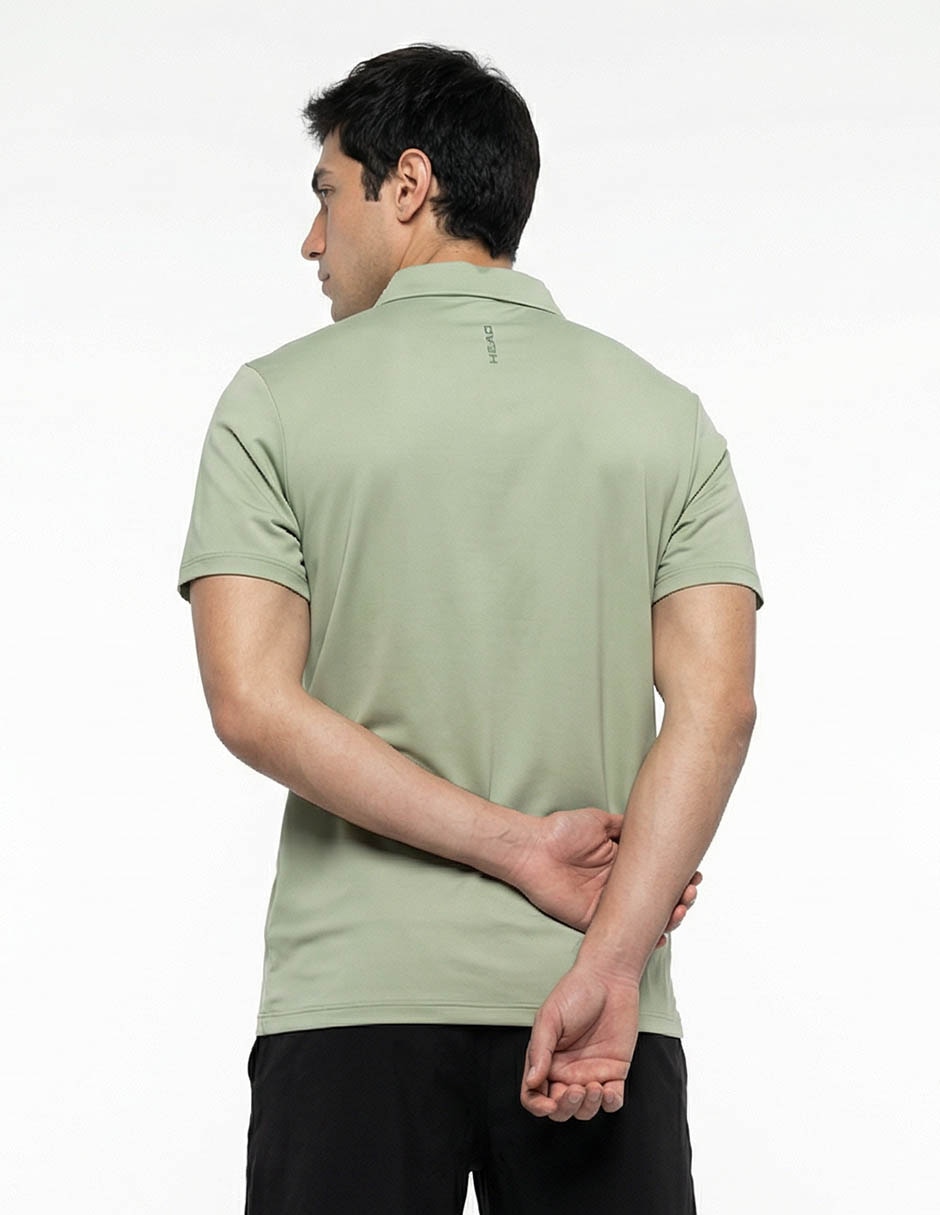 Playera tipo polo deporte con raqueta para hombre 2