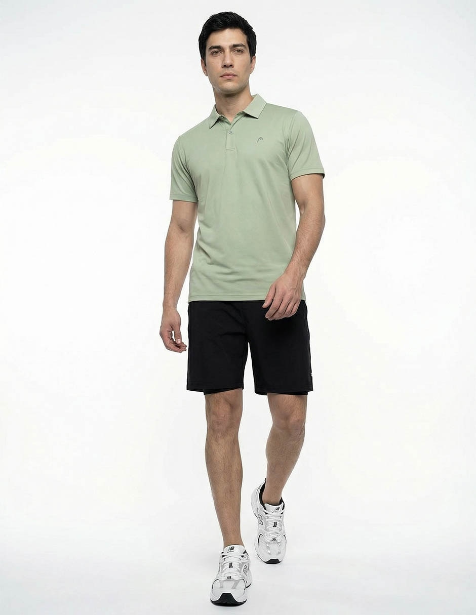 Playera tipo polo deporte con raqueta para hombre 3