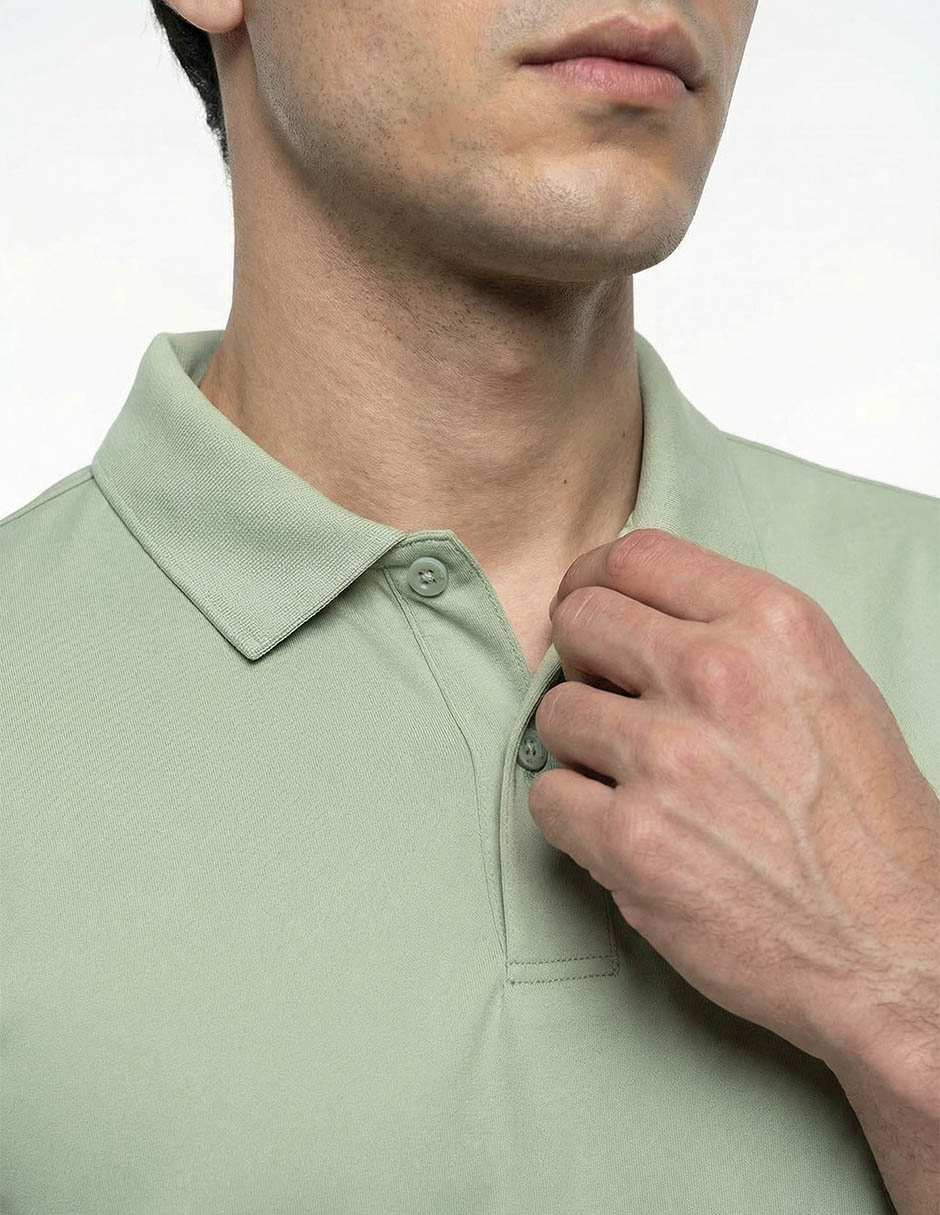 Playera tipo polo deporte con raqueta para hombre 4