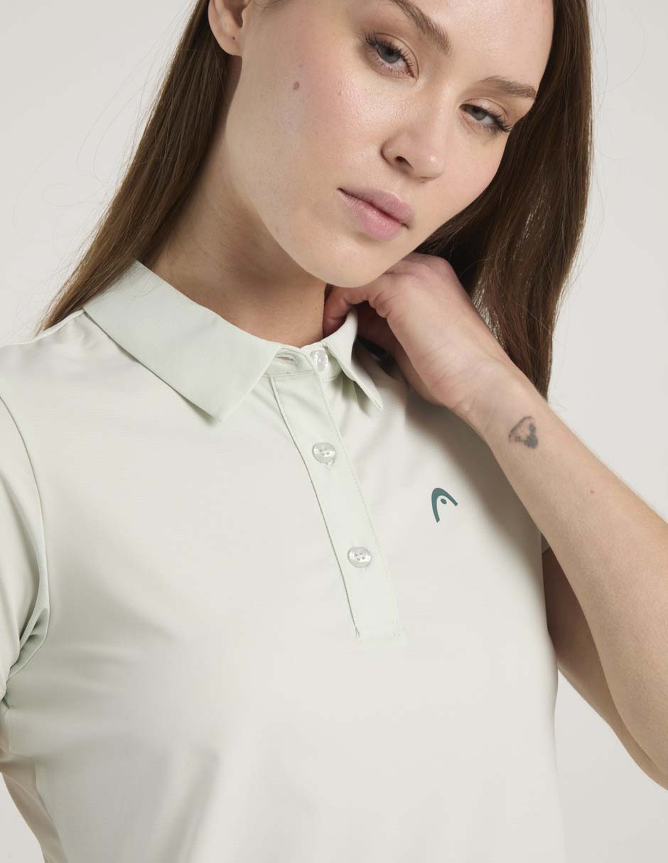 Playera tipo polo deporte con raqueta para mujer 9