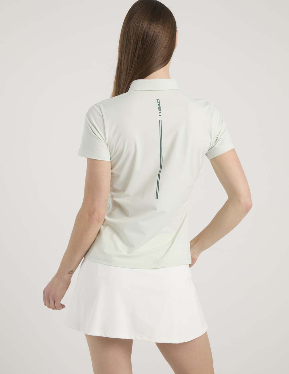 Playera tipo polo deporte con raqueta para mujer 11