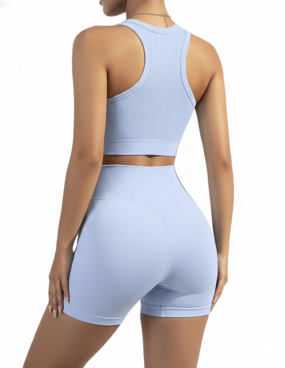 Conjunto deportivo ajustado con elástico para mujer 4