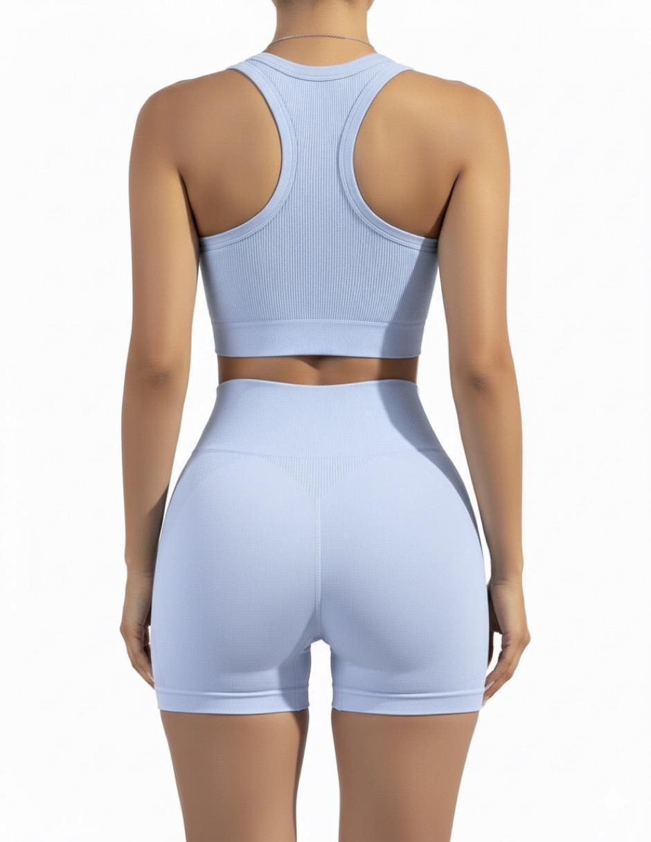 Conjunto deportivo ajustado con elástico para mujer 5