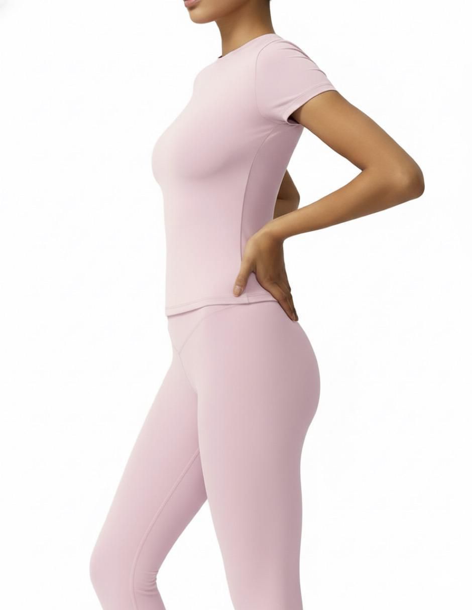 Conjunto deportivo ajustado con elástico para mujer 2