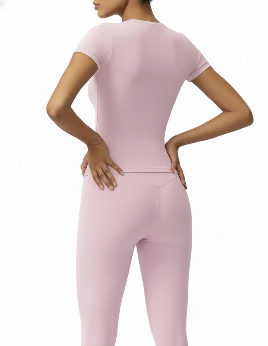 Conjunto deportivo ajustado con elástico para mujer 3