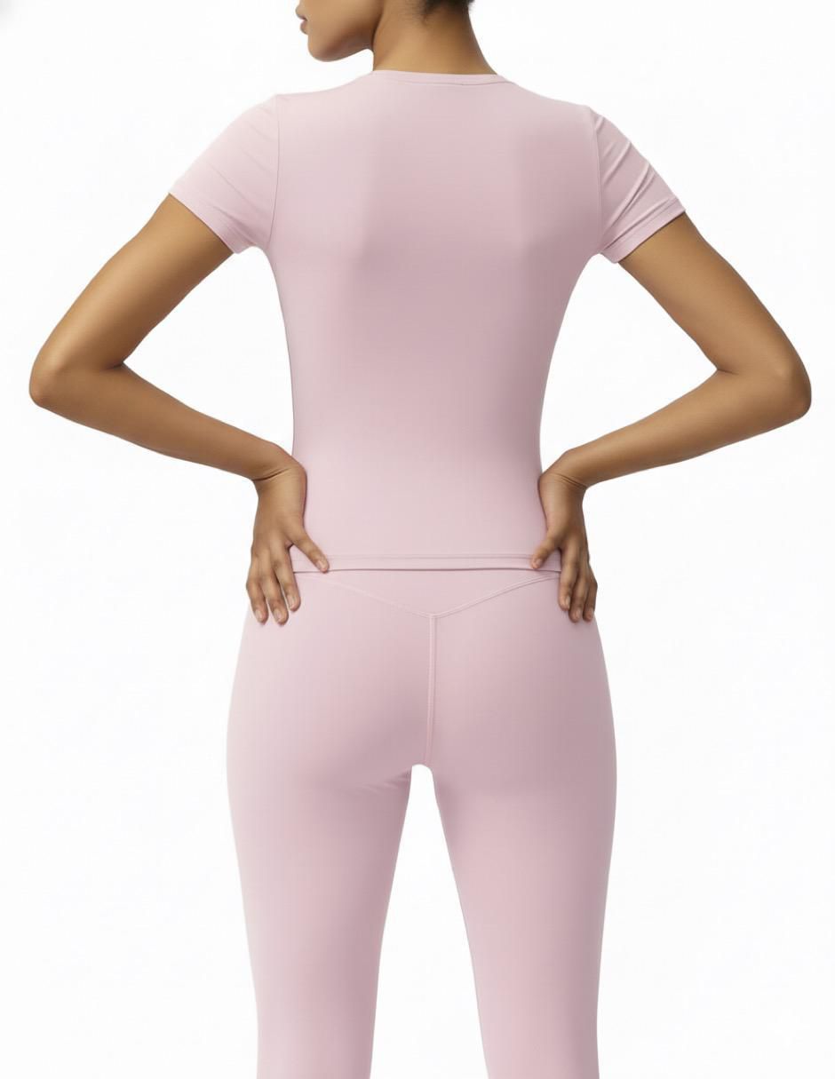 Conjunto deportivo ajustado con elástico para mujer 4