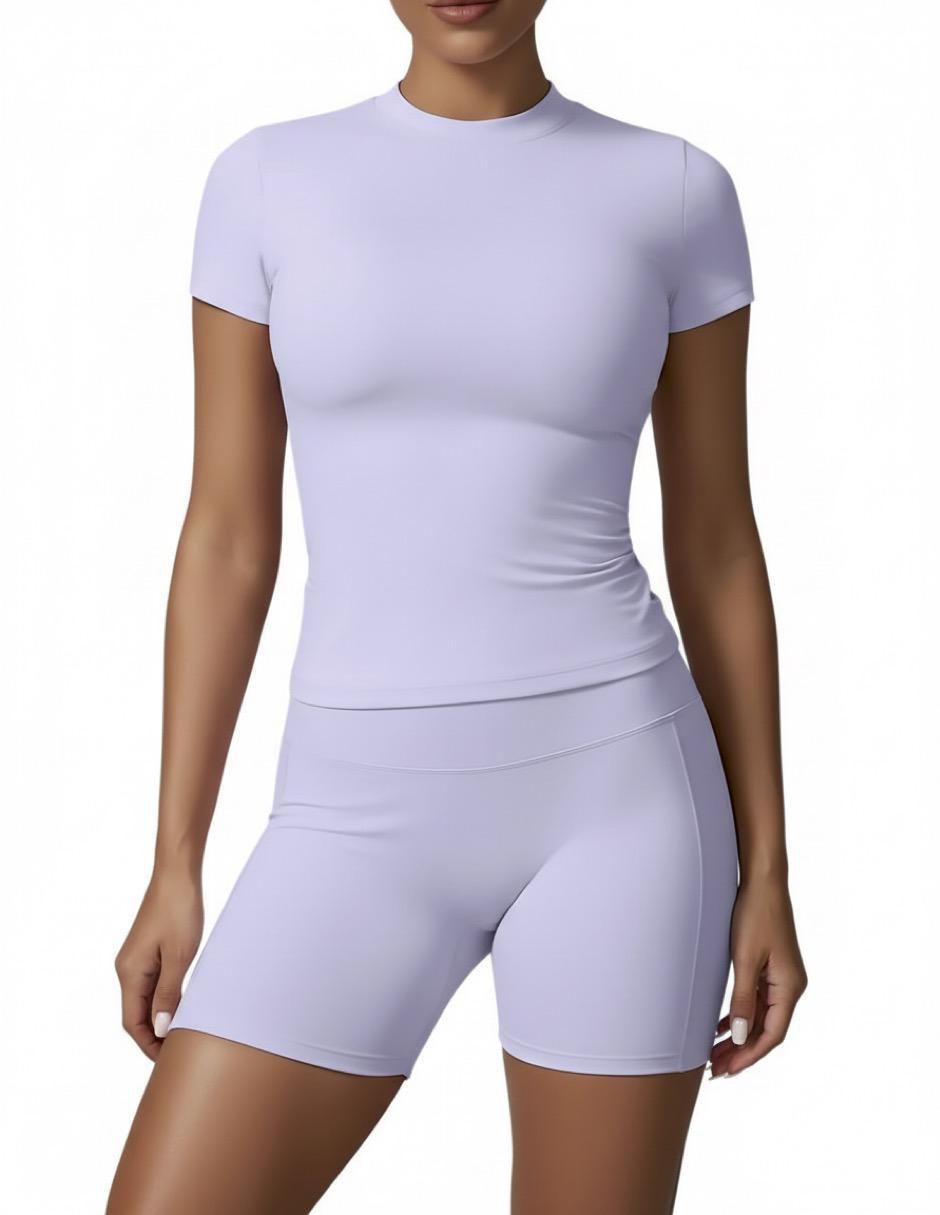 Conjunto deportivo regular con elástico para mujer