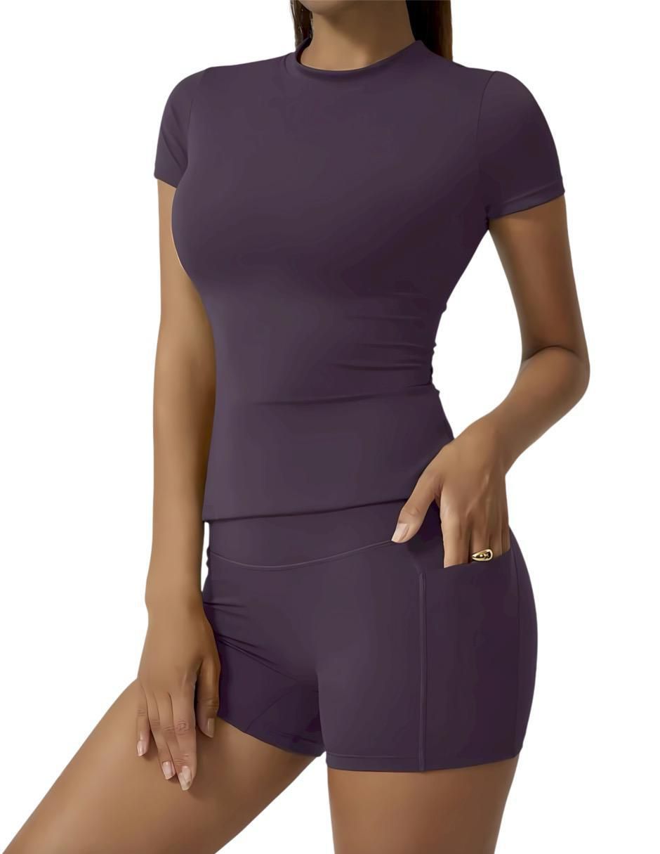 Conjunto deportivo regular con elástico para mujer 2