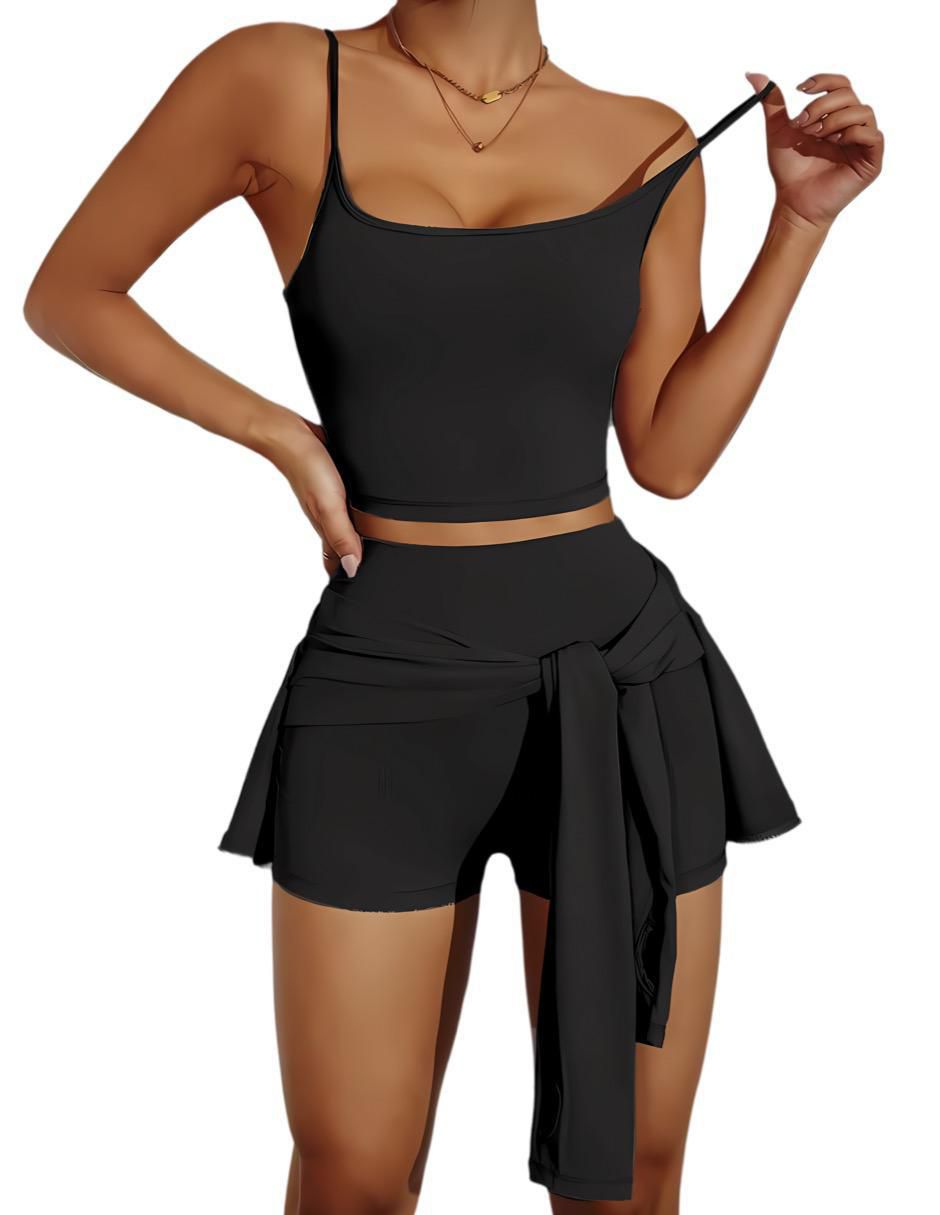 Conjunto deportivo ajustado con elástico para mujer 2