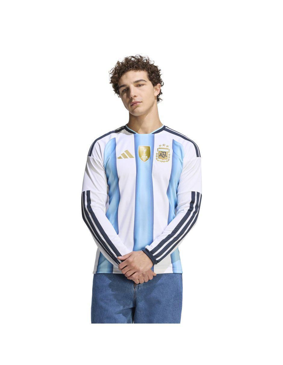Jersey de Selección de Fútbol de Argentina local manga larga para hombre Jersey de Selección de Fútbol de Argentina local manga larga para hombre