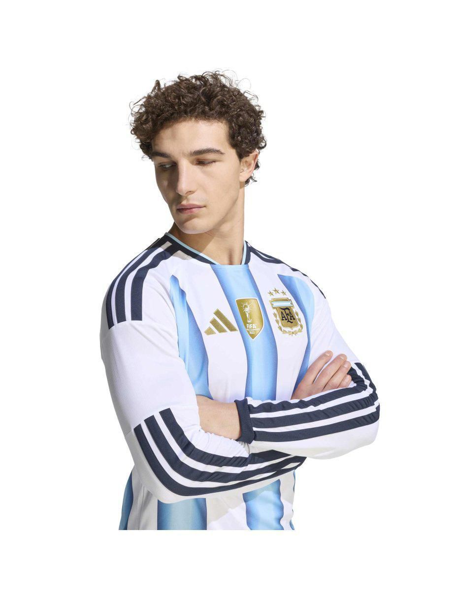 Jersey de Selección de Fútbol de Argentina local manga larga para hombre 2