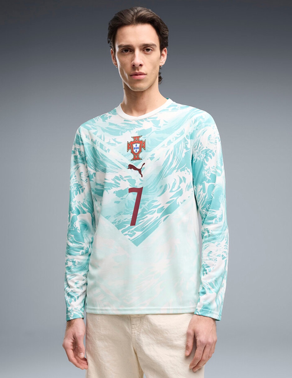 Jersey de Selección de Fútbol de Portugal visitante de Ronaldo manga larga fan para hombre Jersey de Selección de Fútbol de Portugal visitante de Ronaldo manga larga fan para hombre