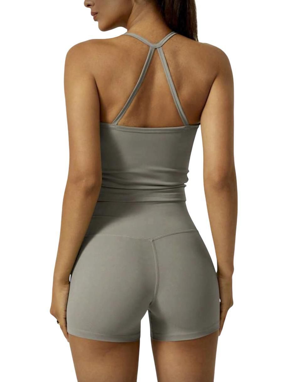 Conjunto deportivo ajustado con elástico para mujer 4