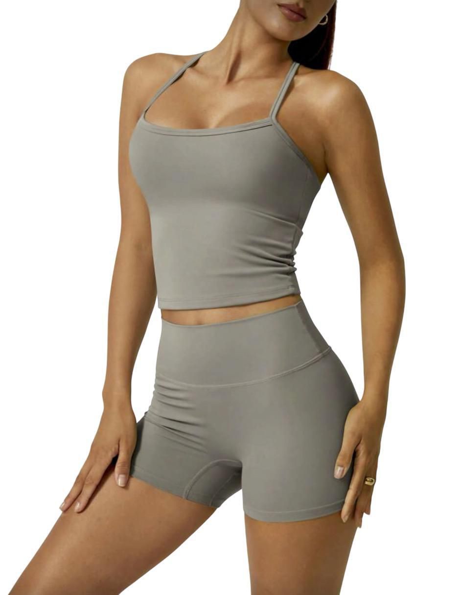 Conjunto deportivo ajustado con elástico para mujer 5