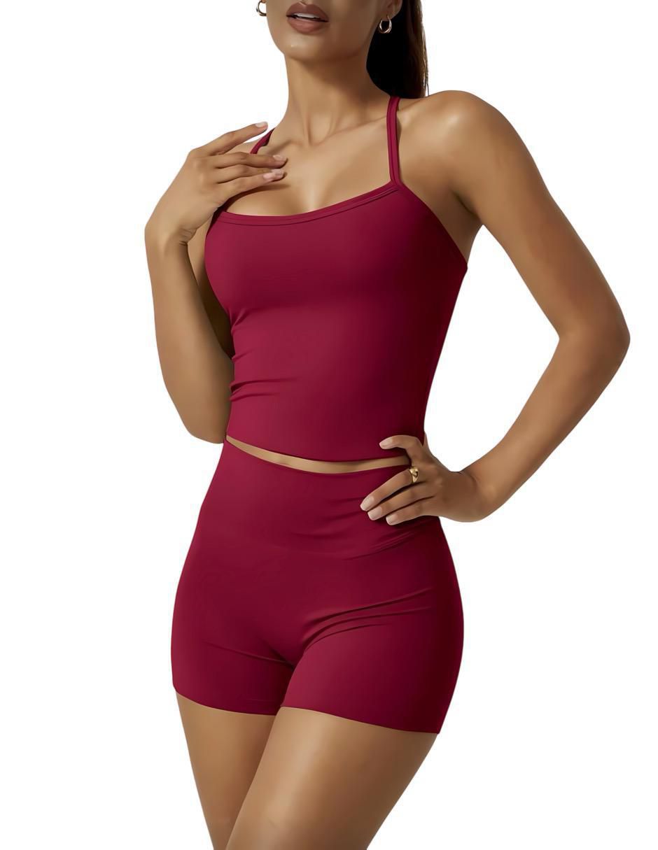 Conjunto deportivo ajustado con elástico para mujer 2