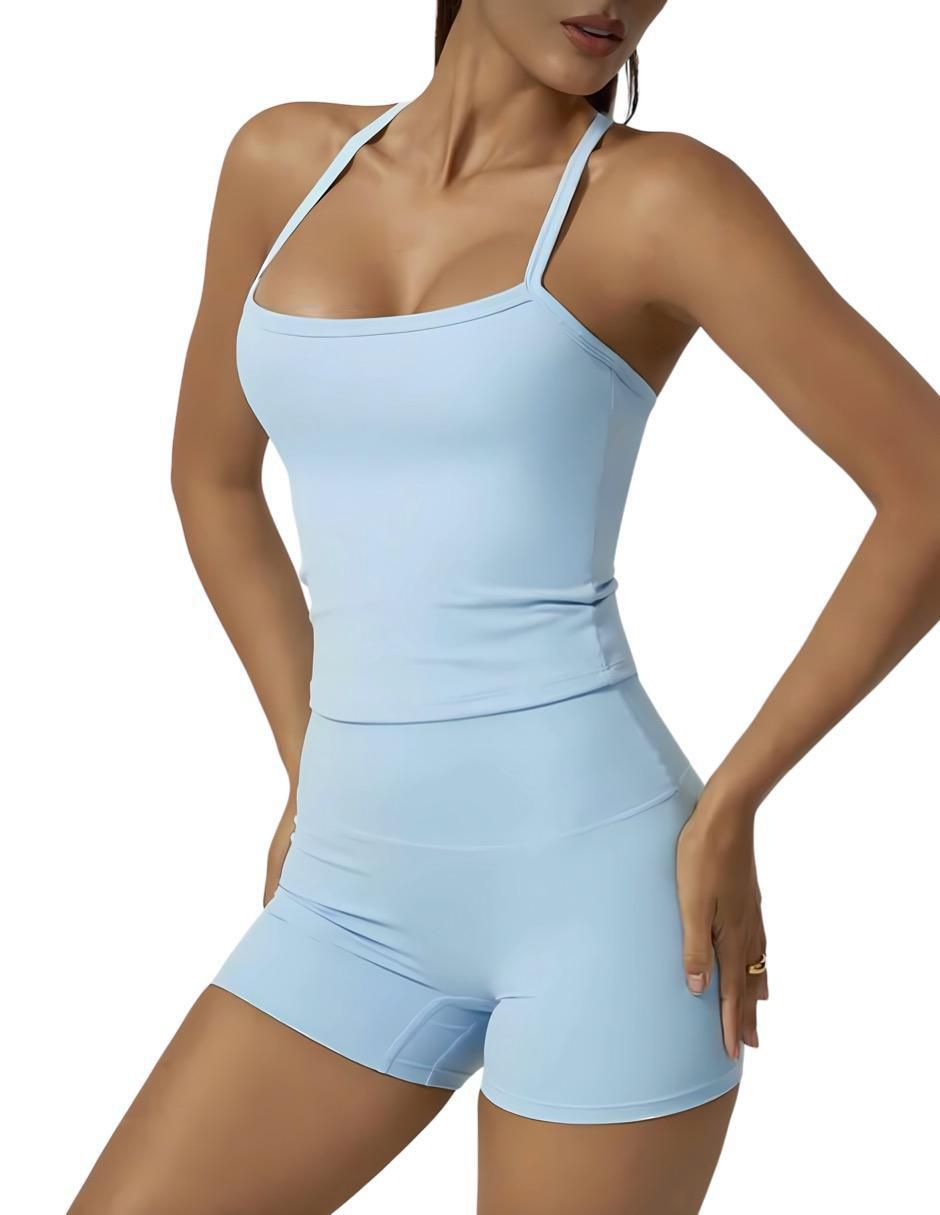 Conjunto deportivo ajustado con elástico para mujer 4