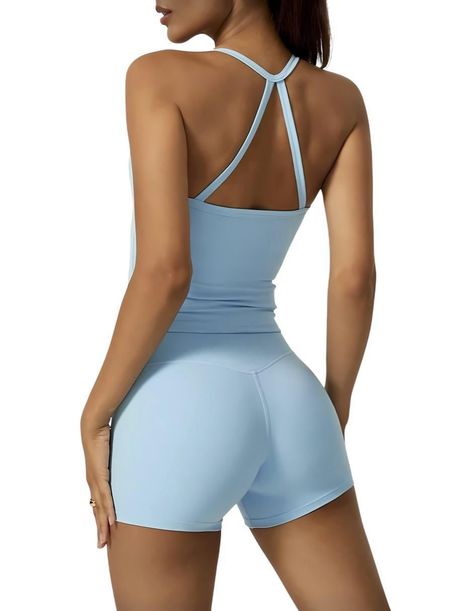 Conjunto deportivo ajustado con elástico para mujer 5