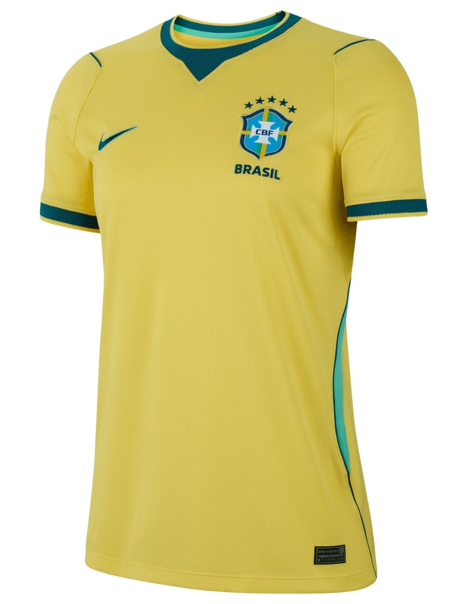 Jersey de selección de Fútbol de Brasil local manga corta para mujer Jersey de selección de Fútbol de Brasil local manga corta para mujer