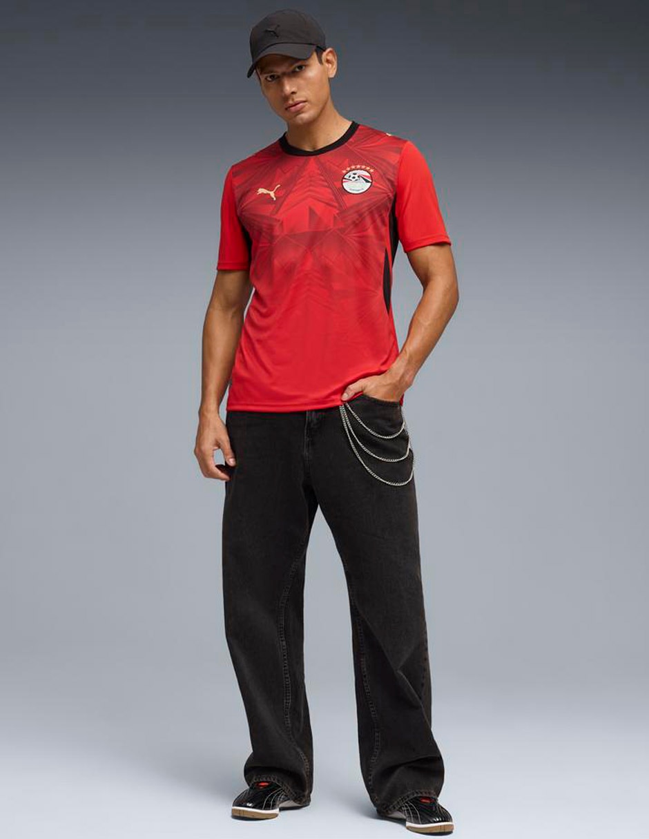 Jersey de Selección de fútbol de Egipto local manga corta para hombre Jersey de Selección de fútbol de Egipto local manga corta para hombre
