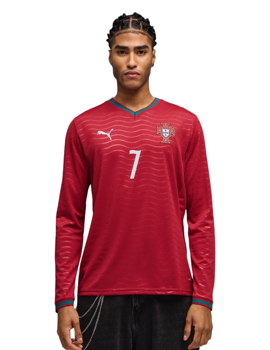 Jersey de Selección de fútbol de Portugal local de Ronaldo manga larga para hombre