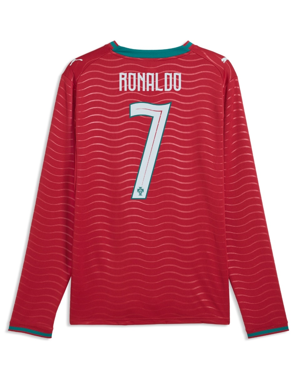Jersey de Selección de fútbol de Portugal local de Ronaldo manga larga para hombre 2