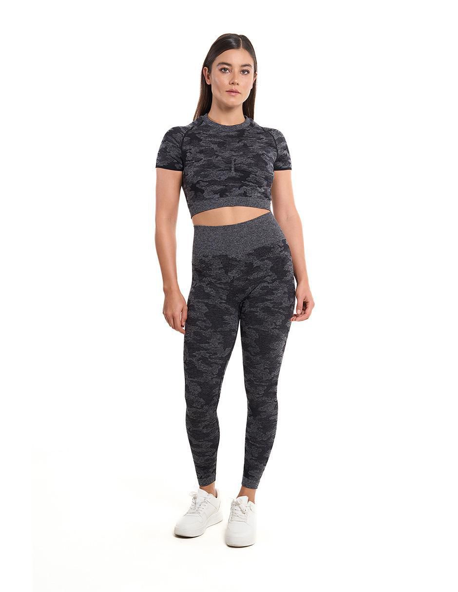 Malla Dark Cammo Fitness control de abdomen para mujer